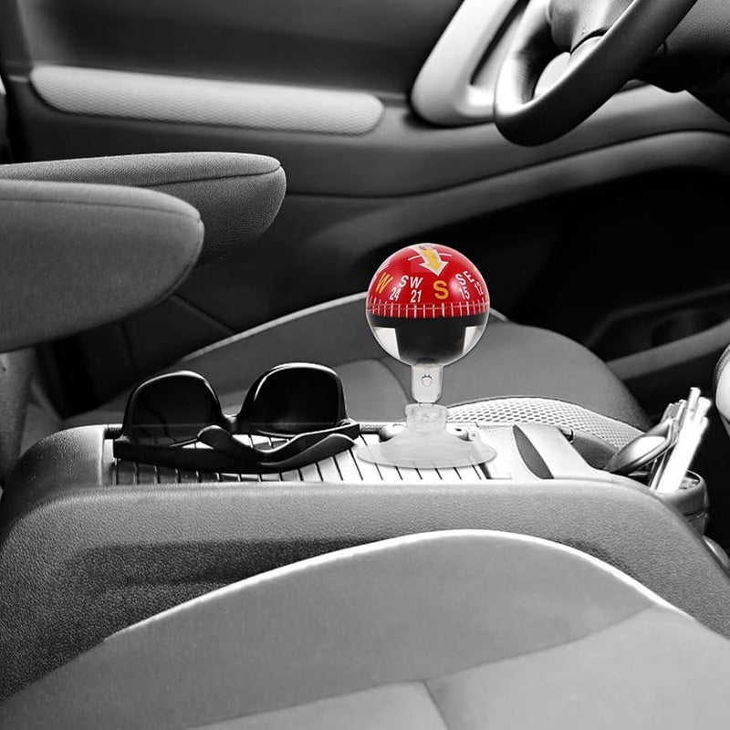 Red Portable Car Dashboard Compass with 38mm Plastic Suction Cup for Vehicle and Boat - Image 5